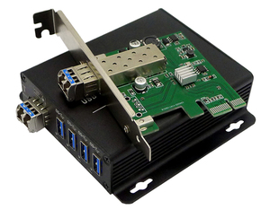 PCI-E to 4 Port USB 3.0 Hub over Fiber Extender