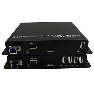 Ultra HD/4K HDMI Over 1 Fiber Extender with 4 Ports USB 2.0