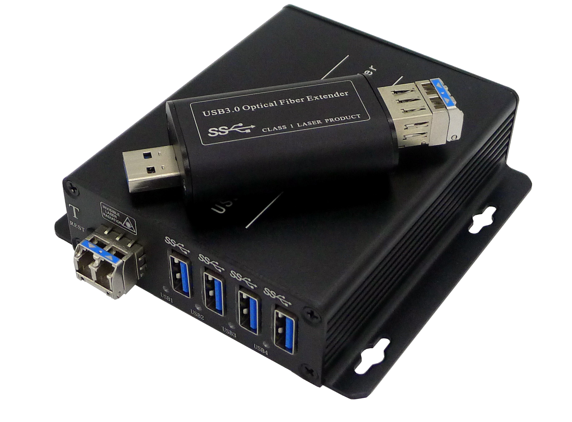 USB 3.0 hub over fiber extender
